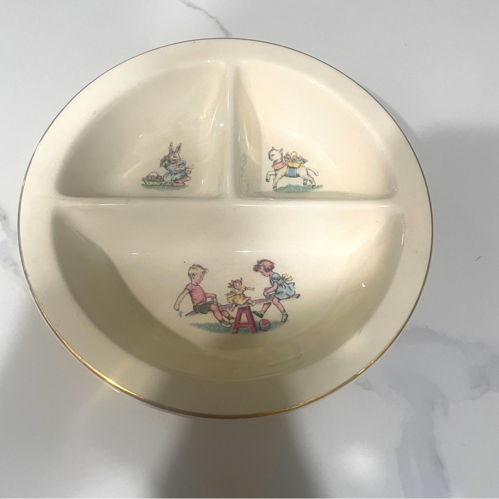 Cottagecore Vintage Salem China Company Divided Baby Dish